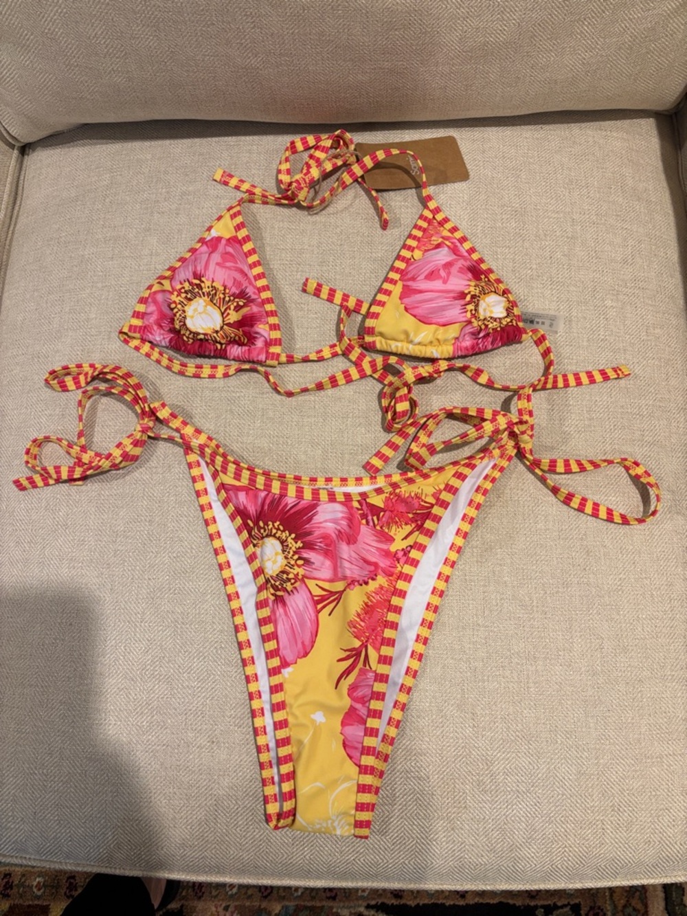 Samiol floral string bikini small NEW